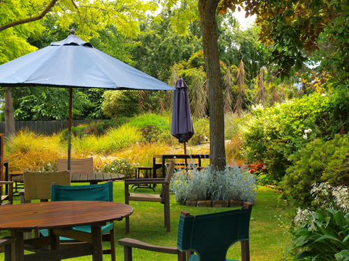 Garden Shade Ideas dining table parasol