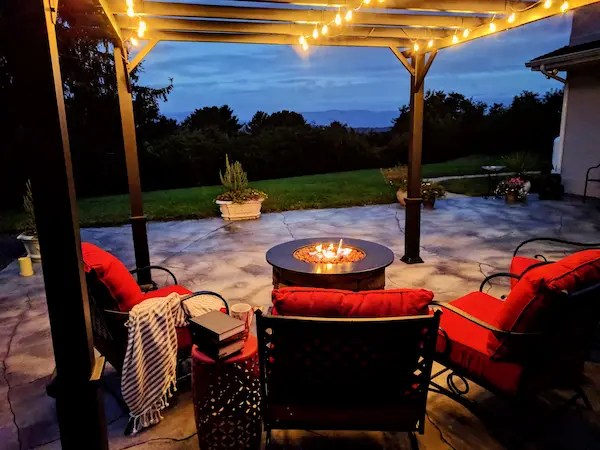 outdoor living space with a gas fire pit